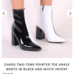 Chaos Pointed Toe Two Tone Ankle Boots. Brand New.